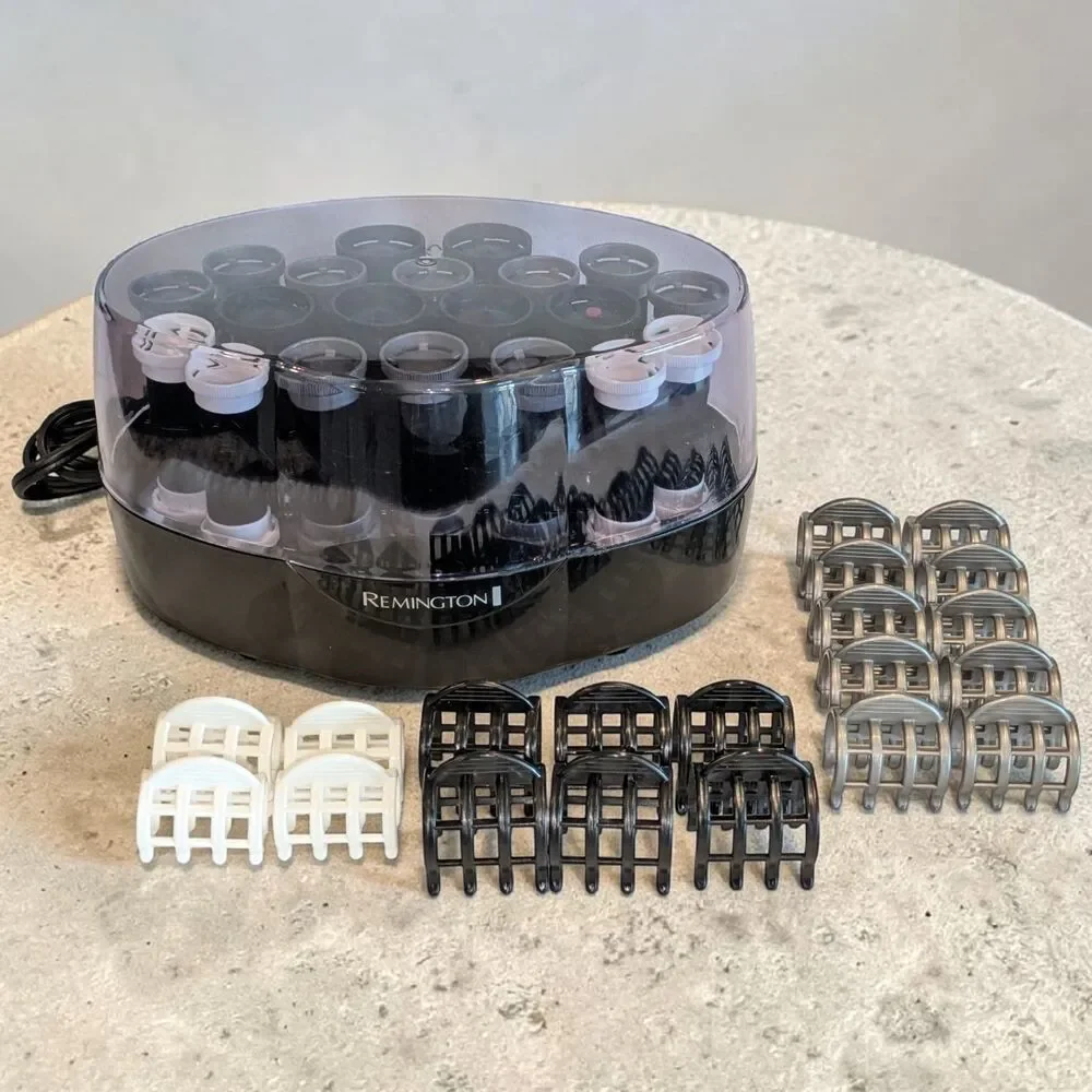 Remington Ionic Setter Hot Hair Rollers  KF20i Flocked 20 Rollers + Clips